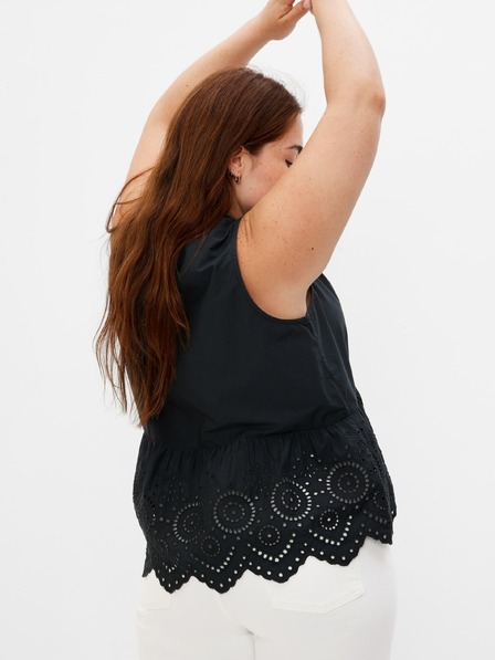 GAP GAP pamučni peplum crop top s čipkom