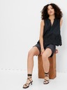 GAP GAP pamučni peplum crop top s čipkom