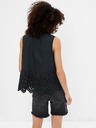 GAP GAP pamučni peplum crop top s čipkom