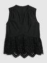 GAP GAP pamučni peplum crop top s čipkom