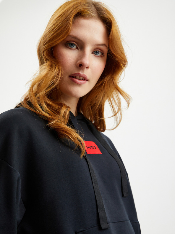 HUGO Crna ženska majica s kapuljačom marke HUGO