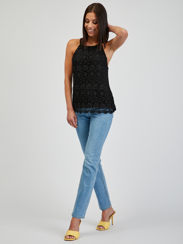 Orsay Crna ženska čipkasta majica bez rukava ORSAY