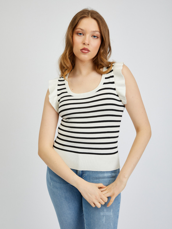 Orsay Crno-bijela ženska prugasta majica ORSAY