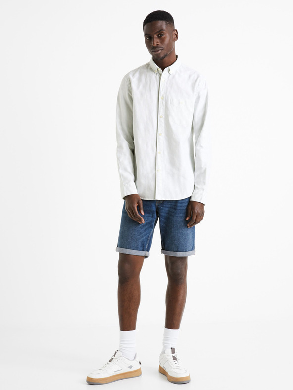 Celio Celio Caoxfordy svijetlo zelena muška košulja na pruge