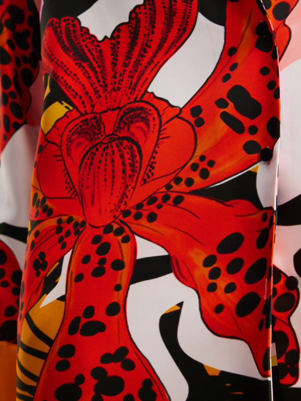 Desigual Crveno-roza ženska svilena bluza s uzorkom Desigual Ericeira Lacroix