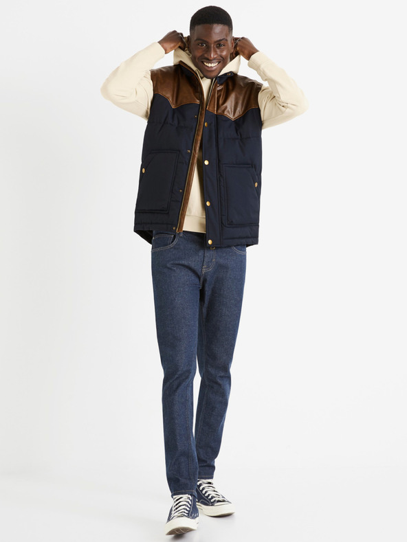 Celio Celio Dumountain muški smeđe-mornarski prošiveni prsluk