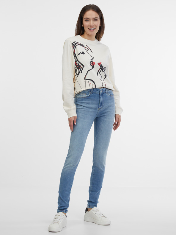 Pieces Svijetlo plave uske traperice Pieces Delly