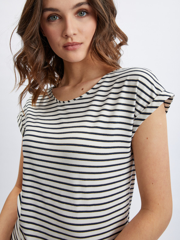 Orsay Krem-plava ženska prugasta majica ORSAY
