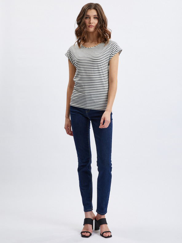 Orsay Krem-plava ženska prugasta majica ORSAY