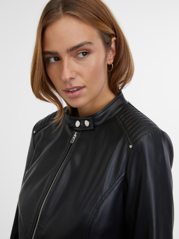 Orsay Crna ženska kožna jakna ORSAY
