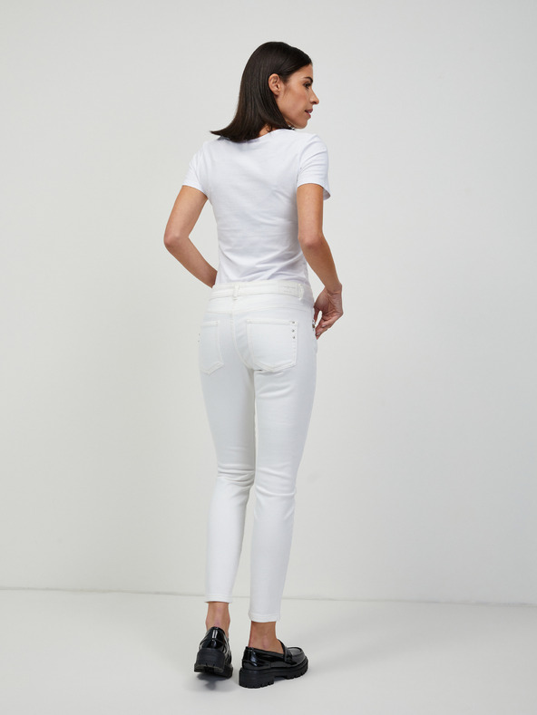 Orsay Bijele skraćene skinny fit traperice ORSAY