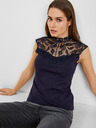 Orsay Tamnoplava ženska majica s čipkastim detaljem ORSAY