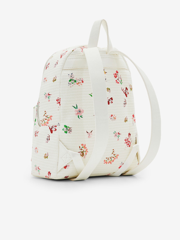 Desigual Bijeli ženski cvjetni ruksak Desigual Delirium Mombasa Mini