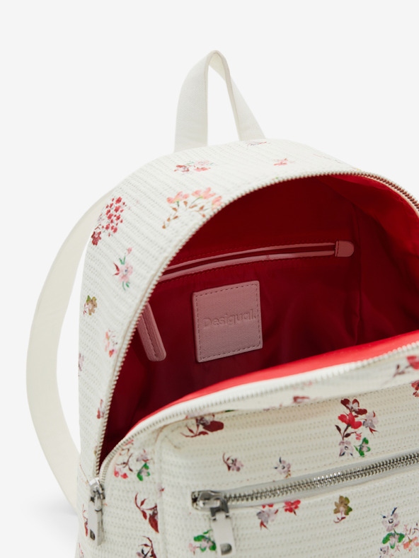 Desigual Bijeli ženski cvjetni ruksak Desigual Delirium Mombasa Mini