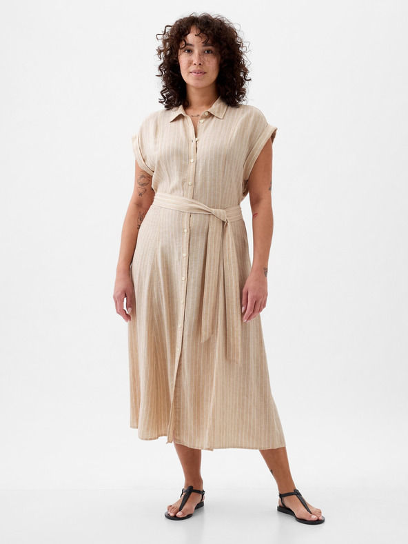 GAP Lanene košuljaste midi haljine GAP