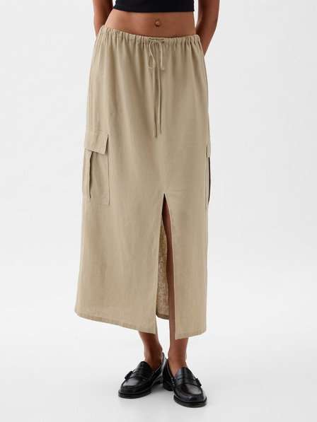 GAP Lanena midi suknja Utility GAP