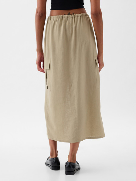 GAP Lanena midi suknja Utility GAP