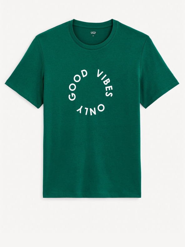 Celio Tamno zelena muška majica Celio Gecircu