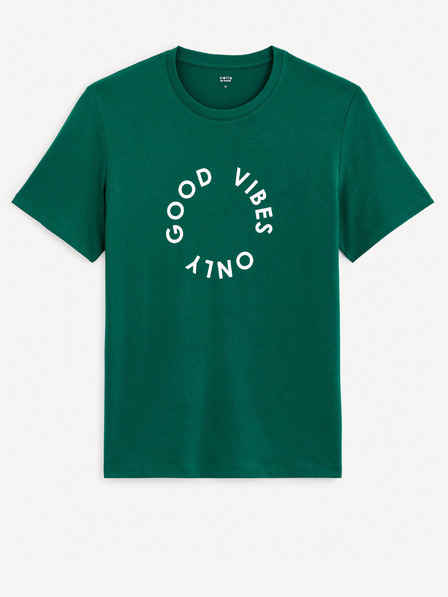 Celio Tamno zelena muška majica Celio Gecircu