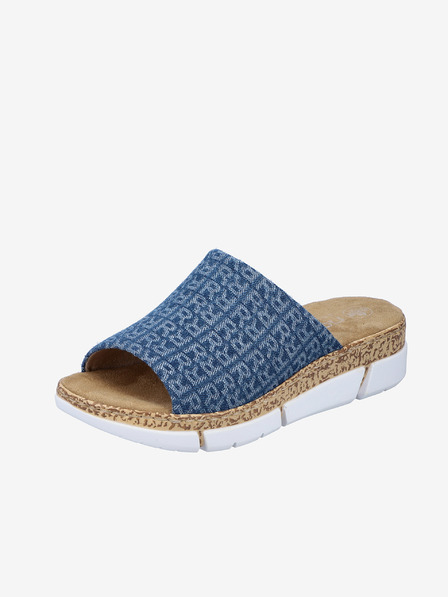Rieker Rieker plave ženske papuče s uzorkom