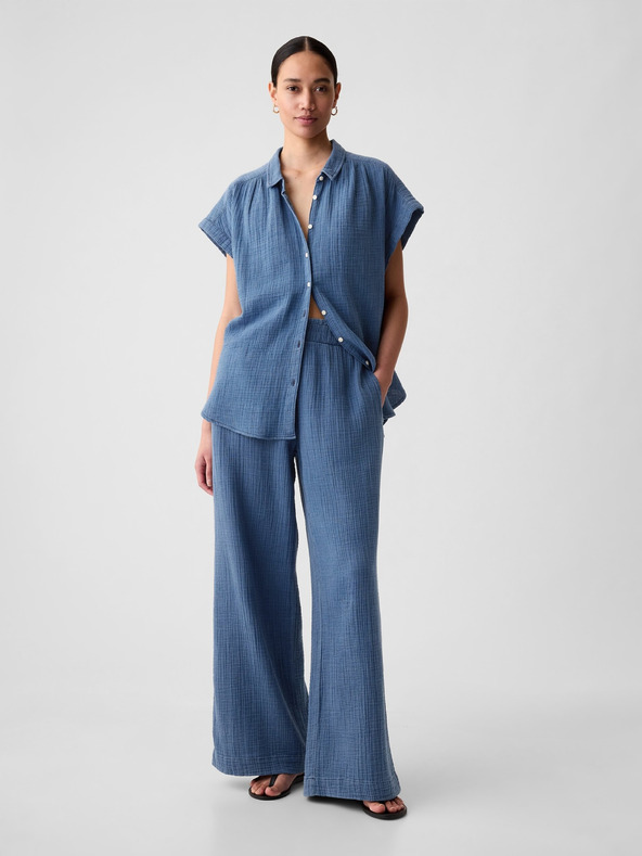 GAP Muslin hlače Wide GAP