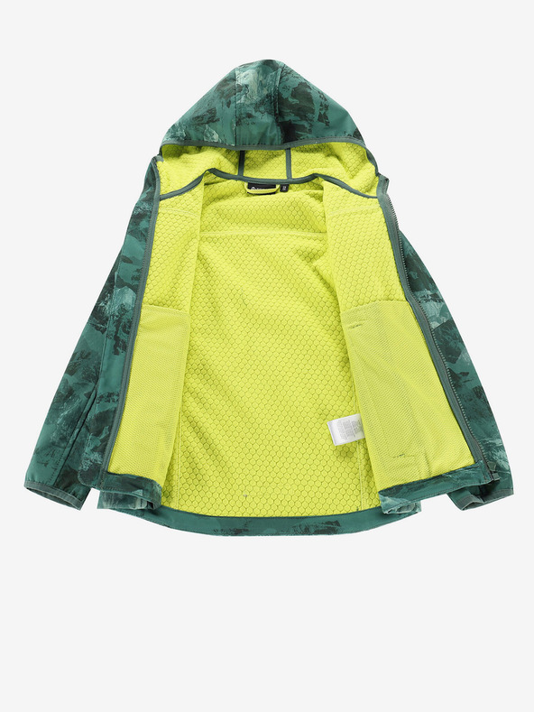 ALPINE PRO Zelena dječja softshell jakna s uzorkom ALPINE PRO HOORO