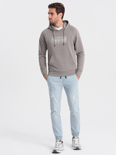 Ombre Clothing Svijetloplave muške traperice s poderanim efektom Ombre Clothing