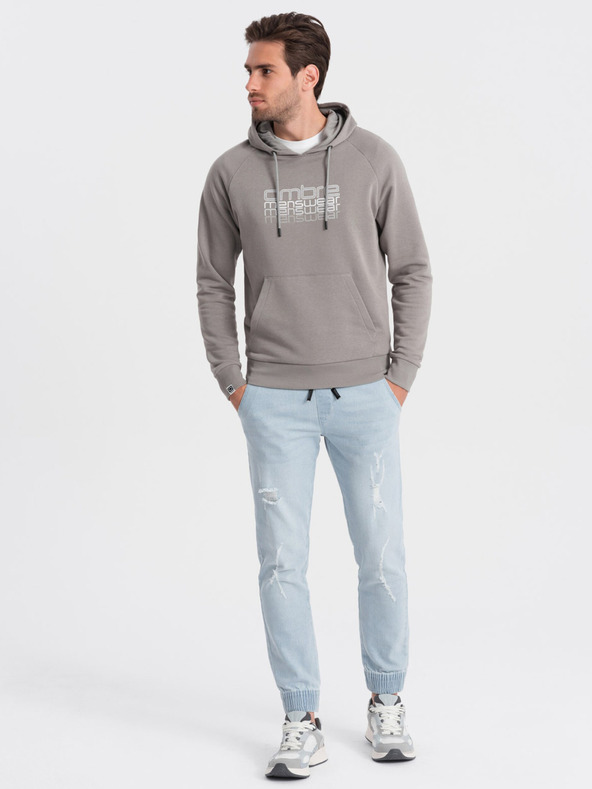 Ombre Clothing Svijetloplave muške traperice s poderanim efektom Ombre Clothing