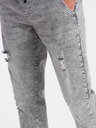 Ombre Clothing Svijetlo sive muške traperice s poderanim efektom Ombre Clothing