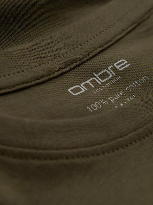 Ombre Clothing Kaki muška osnovna majica Ombre Clothing