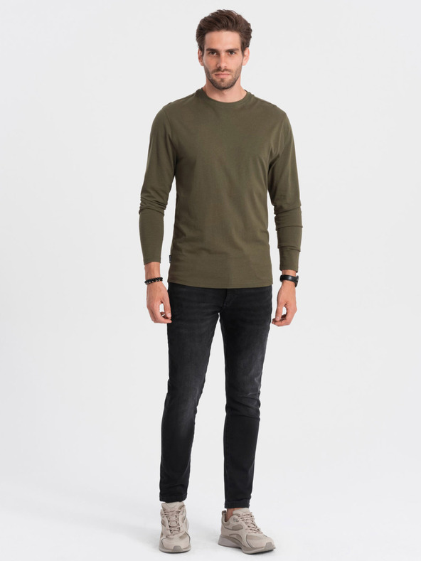 Ombre Clothing Kaki muška osnovna majica Ombre Clothing