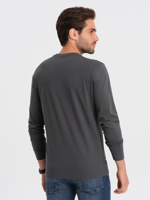 Ombre Clothing Tamno siva muška osnovna majica Ombre Clothing
