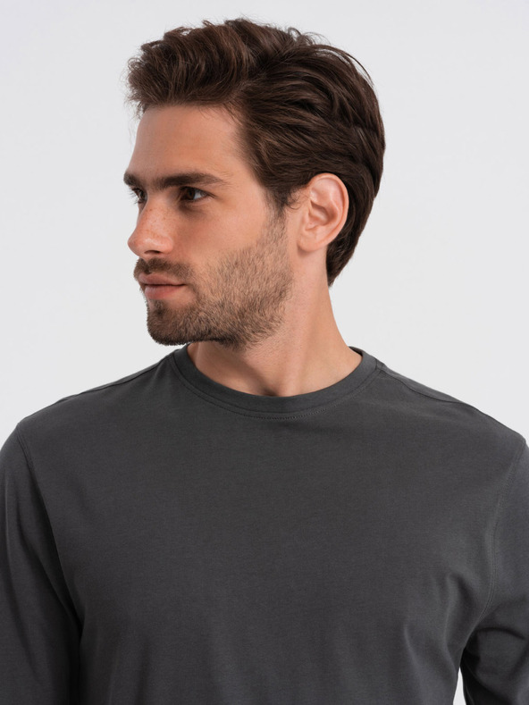 Ombre Clothing Tamno siva muška osnovna majica Ombre Clothing
