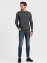 Ombre Clothing Tamno siva muška osnovna majica Ombre Clothing