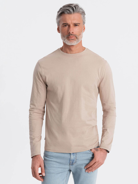 Ombre Clothing Bež muška osnovna majica Ombre Clothing