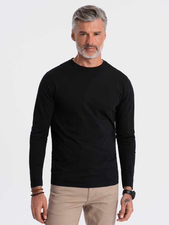Ombre Clothing Crna muška osnovna majica Ombre Clothing