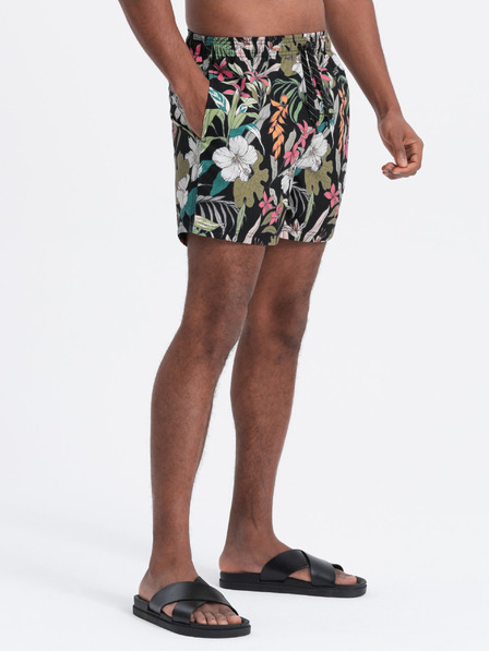 Ombre Clothing Crni i zeleni muški kupaći kostimi s tropskim uzorkom Ombre Clothing