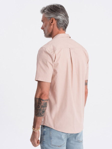 Ombre Clothing Ombre odjeća, muška svijetlosmeđa košulja kratkih rukava
