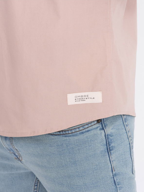 Ombre Clothing Ombre odjeća, muška svijetlosmeđa košulja kratkih rukava