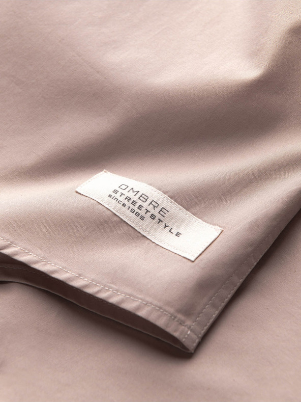 Ombre Clothing Ombre odjeća, muška svijetlosmeđa košulja kratkih rukava
