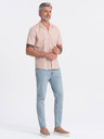 Ombre Clothing Ombre odjeća, muška svijetlosmeđa košulja kratkih rukava