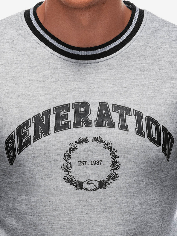 Edoti Sivi muški sweatshirt s printom Edoti