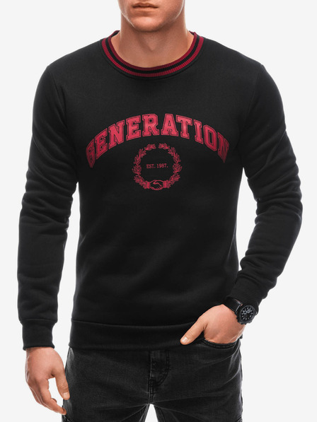 Edoti Crveno-crni muški sweatshirt s printom Edoti