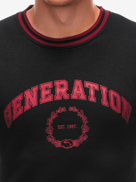 Edoti Crveno-crni muški sweatshirt s printom Edoti