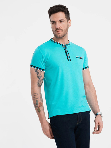 Ombre Clothing Tirkizna muška majica s dugmadima Ombre odjeća