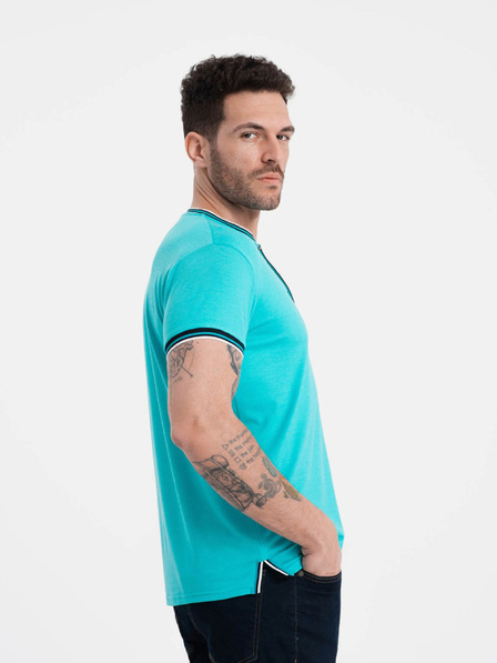 Ombre Clothing Tirkizna muška majica s dugmadima Ombre odjeća