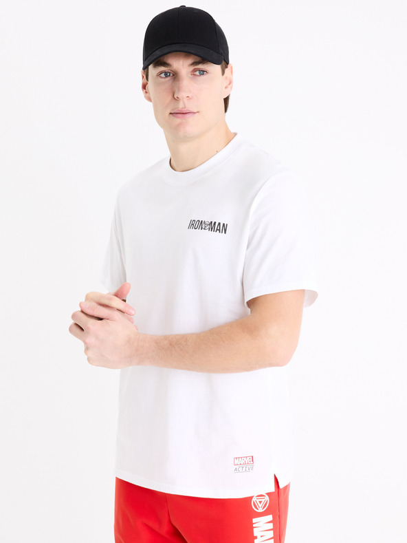 Celio Bijela muška majica s printom Celio Marvel Iron Man