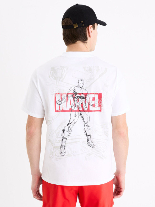 Celio Bijela muška majica s printom Celio Marvel Iron Man
