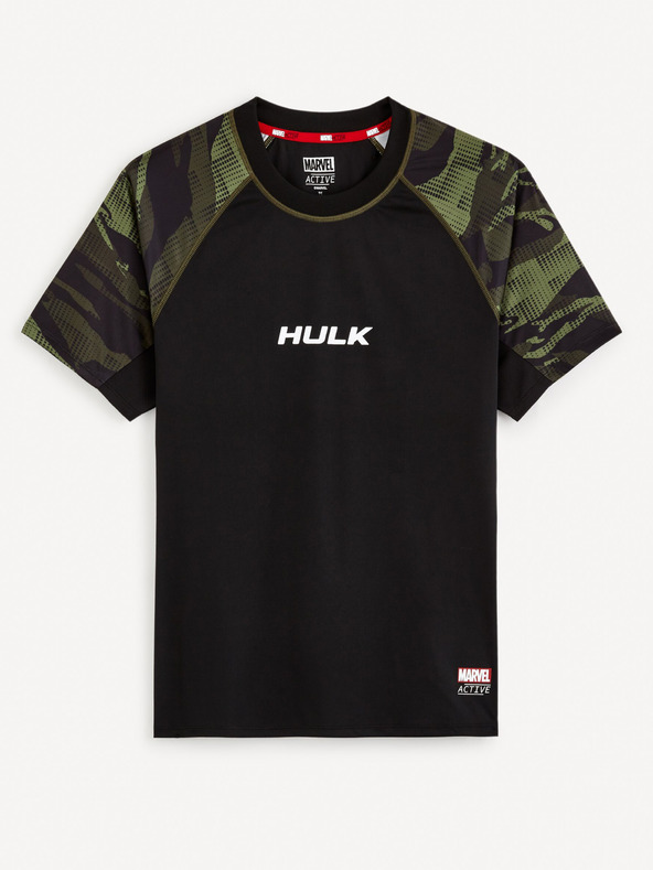 Celio Celio Marvel Hulk Crna muška sportska majica kratkih rukava
