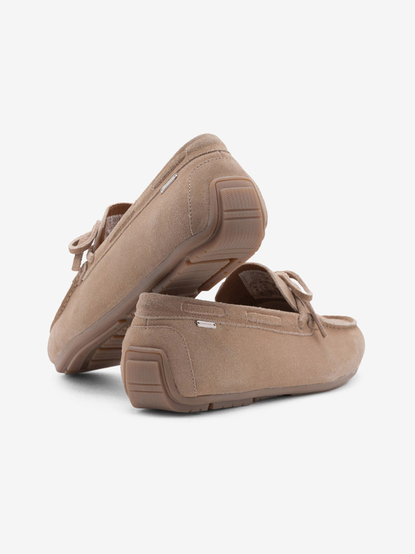 Ombre Clothing Bež muške kožne mokasine s potplatom tipa Ombre Odjeća